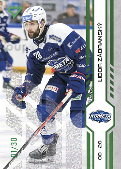 Libor Zabransky Kometa Brno Tipsport ELH 2024/25 SportZoo 2. serie Green Glitter /30 #289